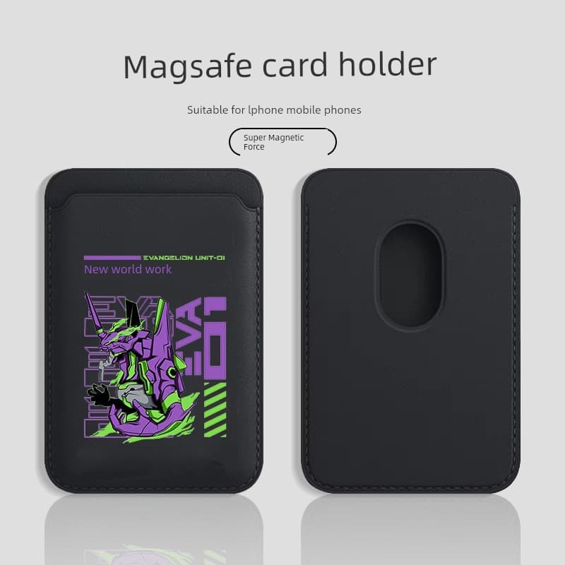 carteira magsafe Porta-cartões magnético Evangelion Magsafe Magsafe adequado para Apple 15pro Capa de telefone Cartão de