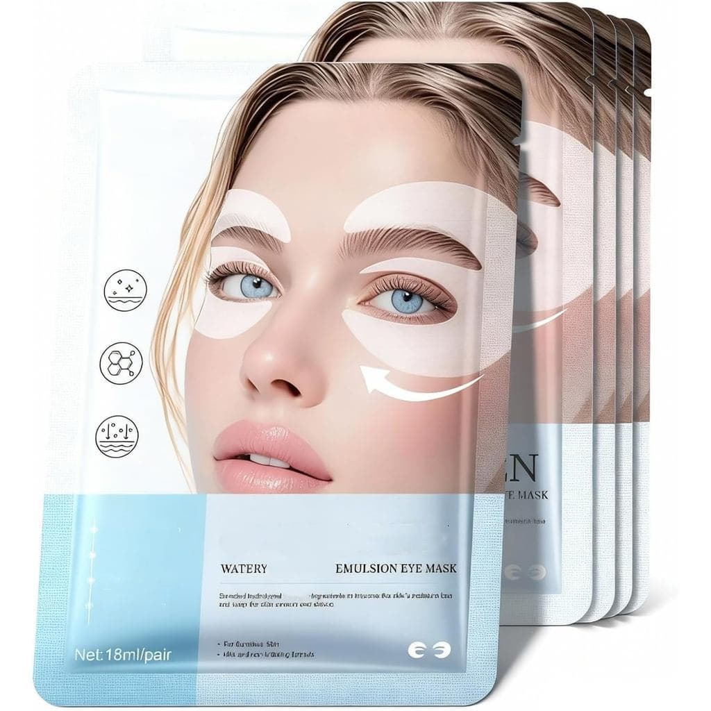 Máscara de colágeno para os olhos, 5 pares de adesivos de colágeno para os olhos para aliviar inchaço e olheiras, contém