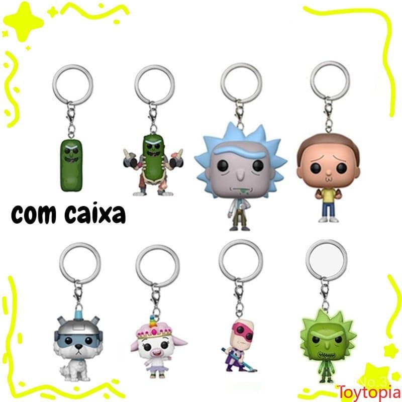 Chaveiro Rick Morty Mr. Meeseeks Pickle Rick Snowball Krombopulos Michael Tinkles Noob Boneco De Ação