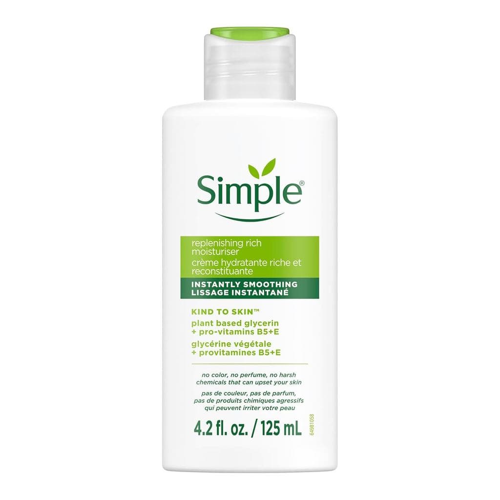 Simple Kind to  Face Moisturizer For Sensitive  Replenishing Rich 12-Hour Moisturization for All  Types 4.2 oz