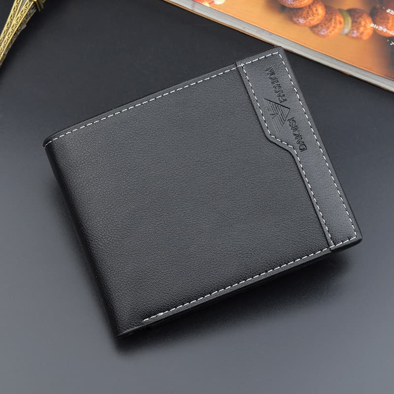 ManYiDi Carteira Masculina Carteira Curta Masculina Juventude Slot para Vários Cartões Moda Costura Casual Negócios Fino