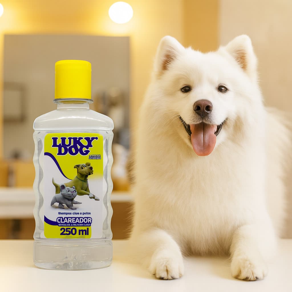 Shampoo Clareador Luky Dog 250ml Para Realçar Pelo Branco