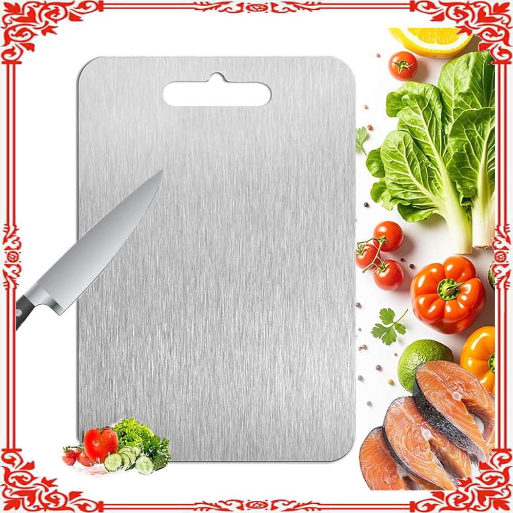 Tábua de corte de aço inoxidável 1 peça (20 * 29 cm) Tábua de corte de cozinha grossa de 0.8 mm Tábua de corte de carne