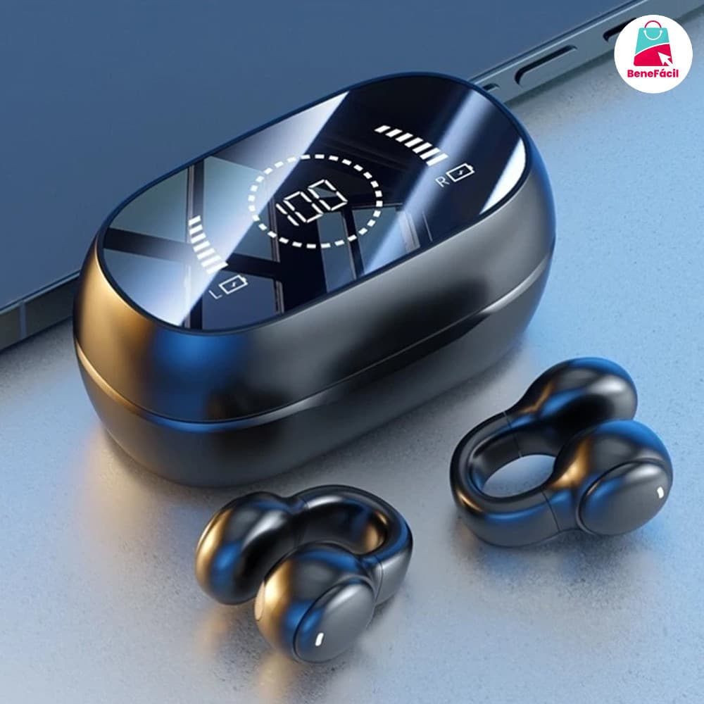 Fone Bluetooth Clip 2026 Tecnologia Avançada Não Intra Auricular Longa Autonomia Proteção Auditiva Superior