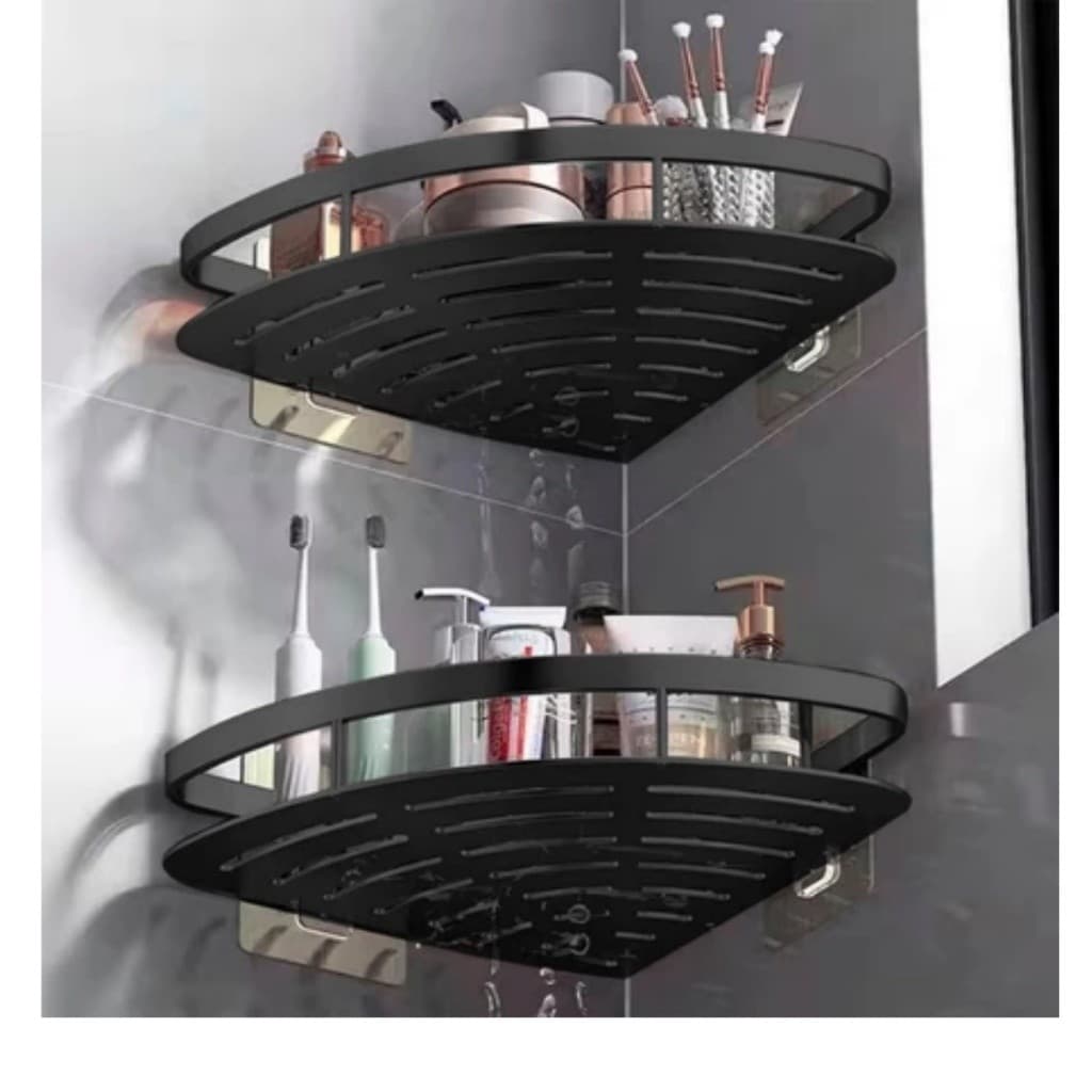 Triângulo Suporte De Shampoo Organizador Alta qualidade Prateleiras De Banheiro Sem Furo Premium-Space Aluminium DP