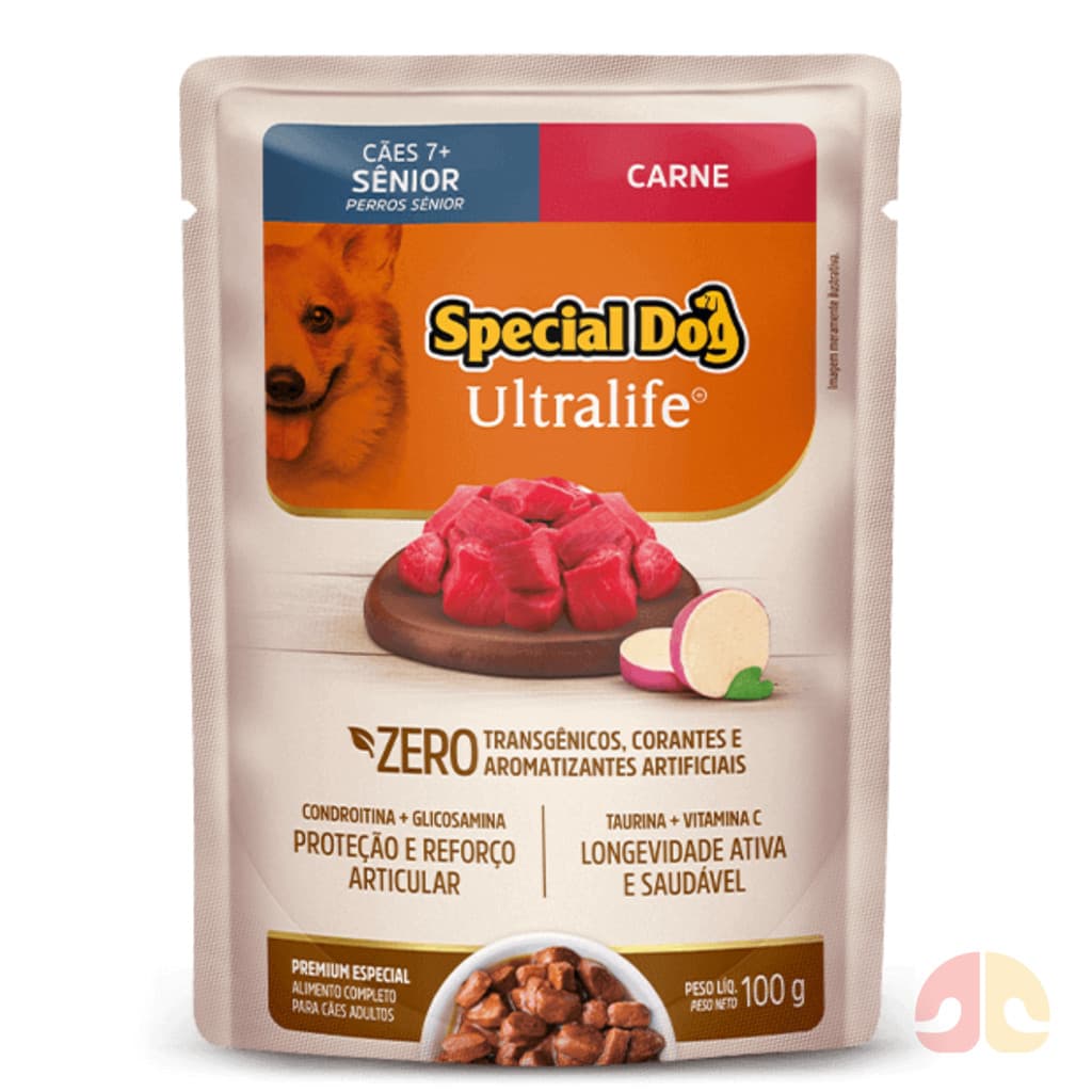 Sachê Special Dog Sênior Para Cãess 100gr sabor Carne com Batata-Doce