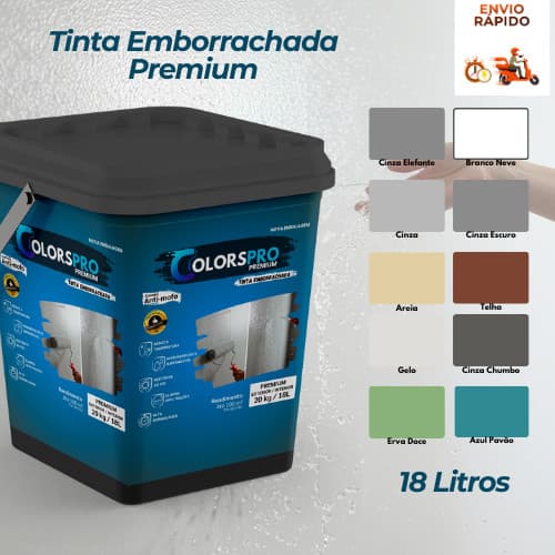 Tinta Emborrachada ColorsPro Impermeabilizante Hidrorepelente Premium Várias Cores