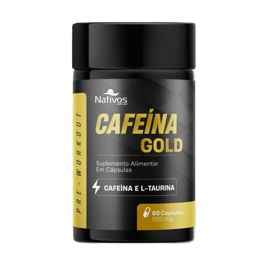 Pré-Treino Cafeína Gold (Cafeína + Taurina) 60 Cápsulas - Nativos do Brasil