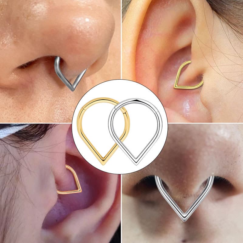 Piercing Argola Gota Segmento Articulado Septril, Rook, Conch, Nariz