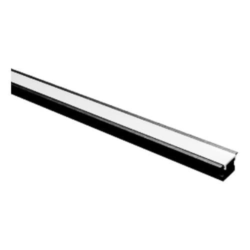 Perfil Alumínio Barra 2 barras de 1 metro Para Fita Led Embutir 1010 Luz Indireta Estrutura Preta