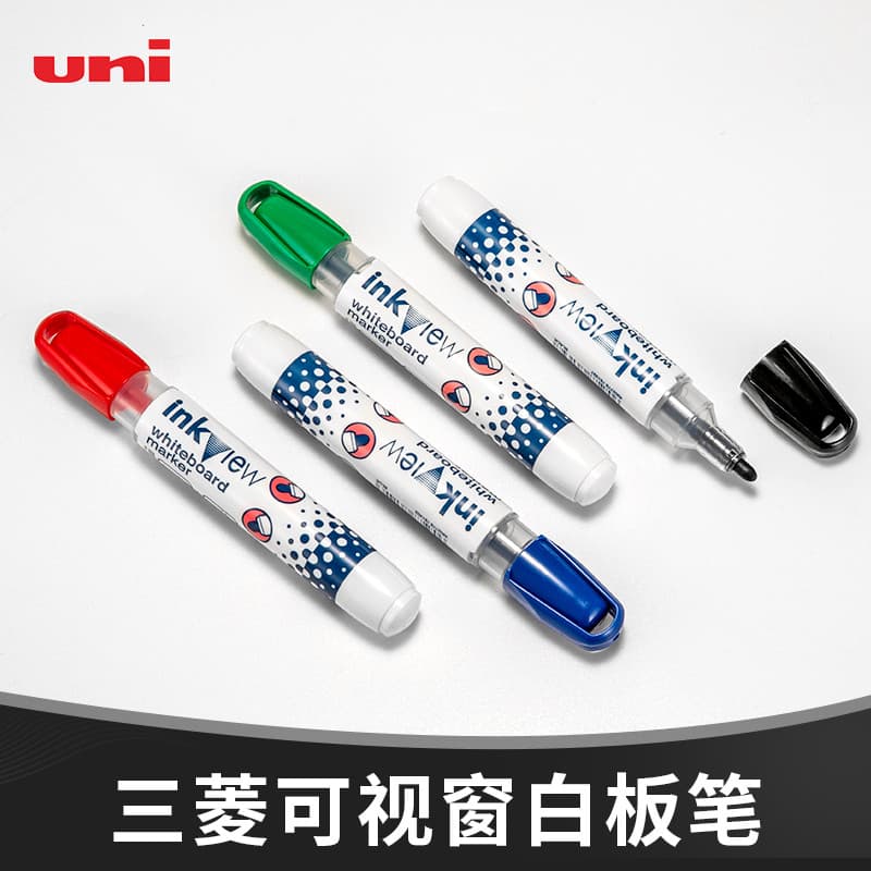 Japão Japão uni Mitsubishi PWB-202 Caneta para quadro branco Cabeça redonda à base de água após apagar Caneta marcadora