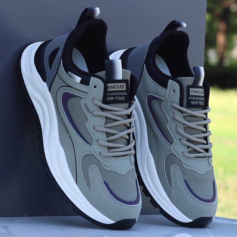 Outono sapatos masculinos 2024 novo estilo de couro à prova dwaterproof água sapatos esportivos masculinos de sola macia