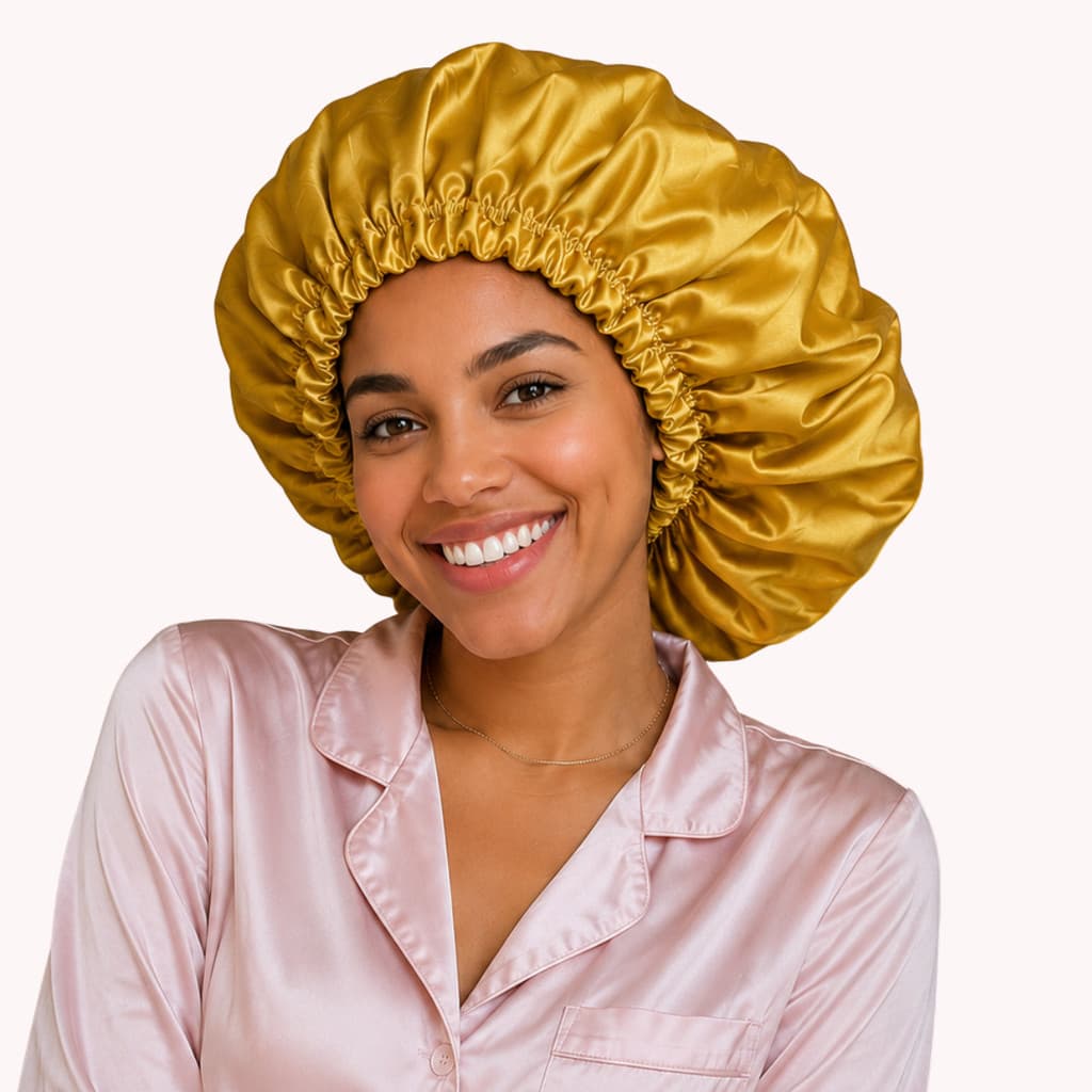 Touca de Cetim Gigante com Regulador  Dupla Face para Box Braids Cabelos Volumosos e Longos