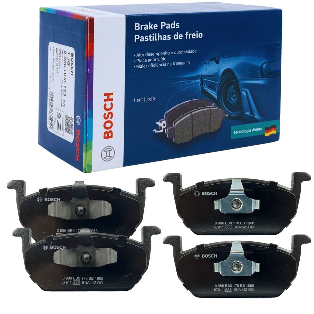 JOGO PASTILHA DE FREIO A DISCO DIANTEIRO ORIGINAL BOSCH VW NIVUS POLO T-CROSS VIRTUS