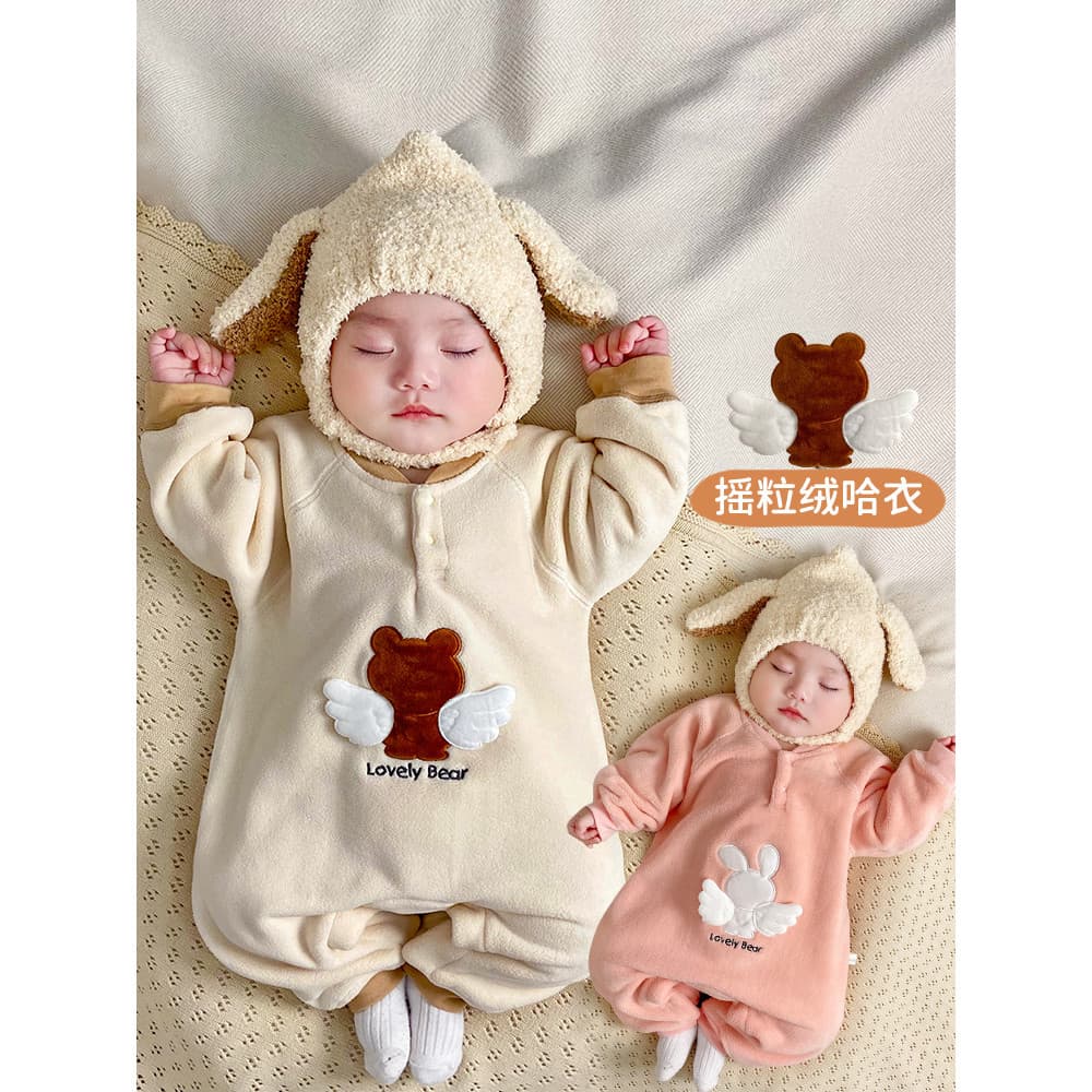Bebê outono inverno roupas de lã Polar estilo Super ocidental macacão de bebê inverno roupa interior térmica bebê forro
