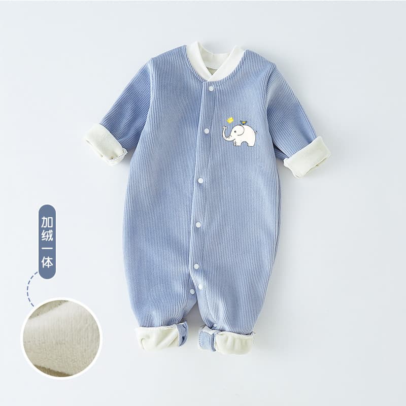 Bebê quente macacão outono inverno forro de lã de manga comprida macacão recém-nascido roupas de inverno Outing roupas d