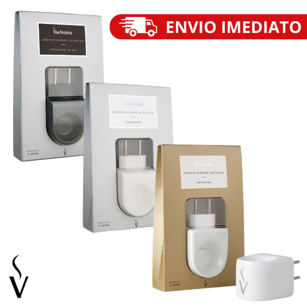 Difusor Elétrico Porcelana ou Standard Via Aroma Aromatizador Elétrico Bivolt  Essência 10ml