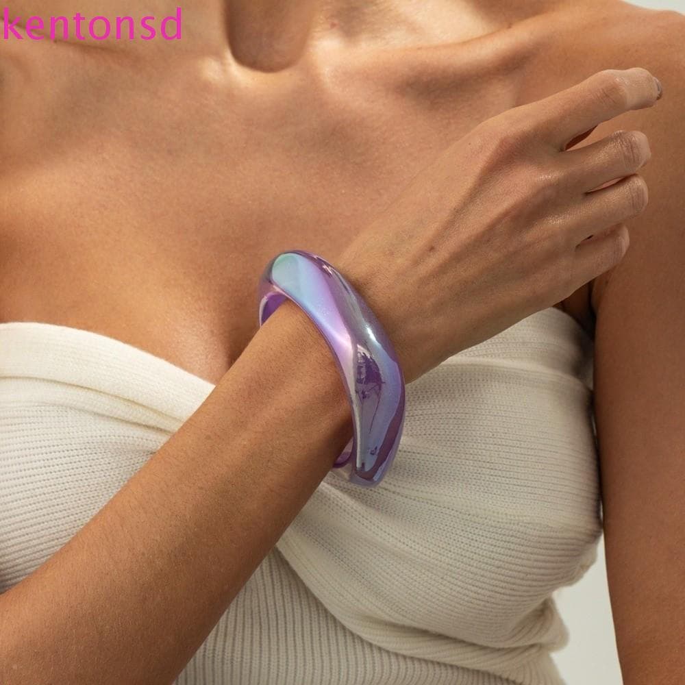 Pulseiras A Laser KENTONSD , De Resina Coloridas Criativas Geométricas Irregulares Grossas Transparentes