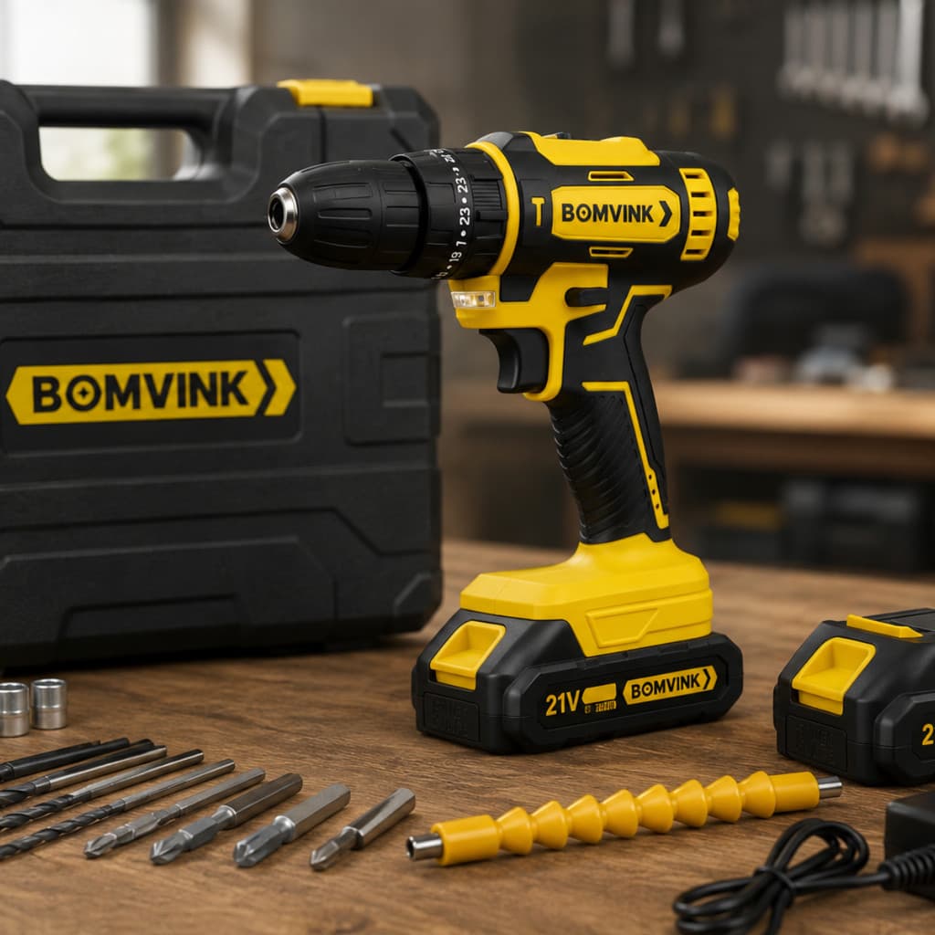 PARAFUSADEIRA SEM FIO POWER 21V  COM 2 BATERIAS BOM-9969 BOMVINK