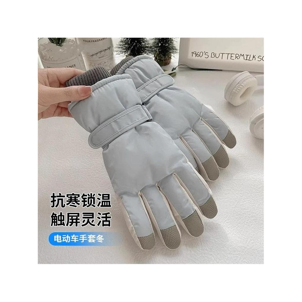 Luvas femininas inverno esqui forro de lã quente estilo algodão grosso dia água à prova de vento à prova de frio tela se