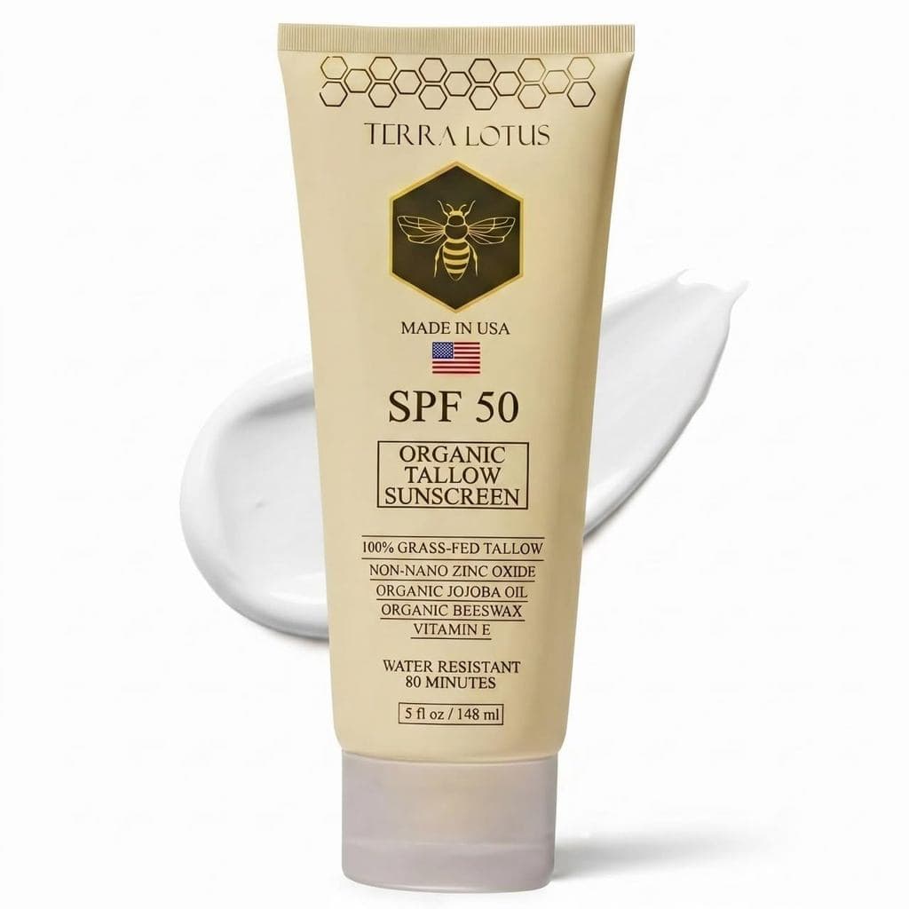 Protetor Solar Mineral de Sebo Orgânico - 50SPF - Para Rosto e Corpo - Com 100% de Sebo de Animais Alimentados a Pasto e