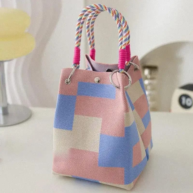Bolsa de Lona para Flores Roffal – Estilo Coreano, Material Tricotado, Grande Capacidade