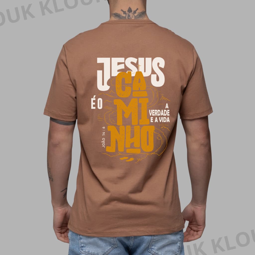 Camiseta Deus é o Caminho João 14:6 Fé Religioso StreetWear 100% Algodão