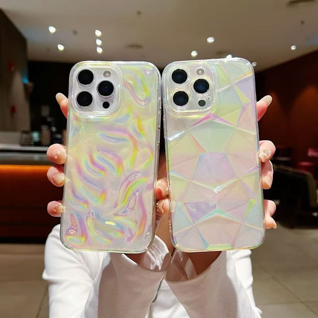 Case Premium Com Padrão Multicolorido 3D Para Modelos IPHONE do ip11 ao ip17