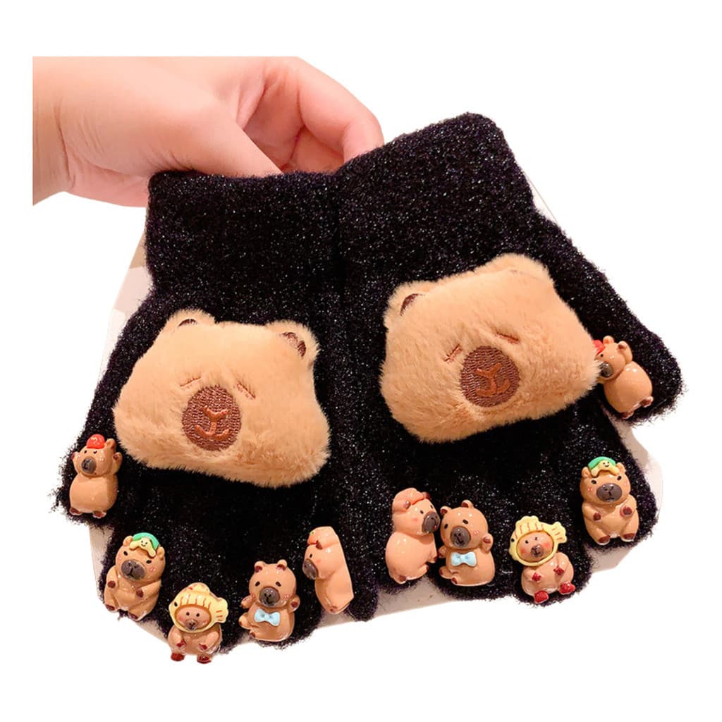 Luvas Capivara Kids Inverno Quente Acrílico 5 Dedos