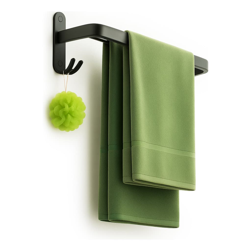 Porta Toalha Banho Toalheiro Suporte Inox Banheiro Lavabo Preto