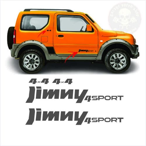 Adesivos Lateral Suzuki Jimny 4 Sport 4sport 4x4 Cor Preto  Grafite