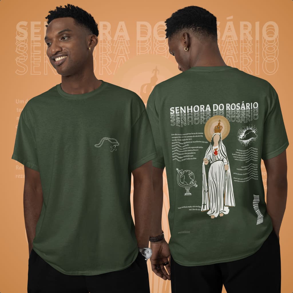 Camiseta Masculina Religiosa Catolica Missa Santo Streetwear 100%Algodão Qualidade Premium