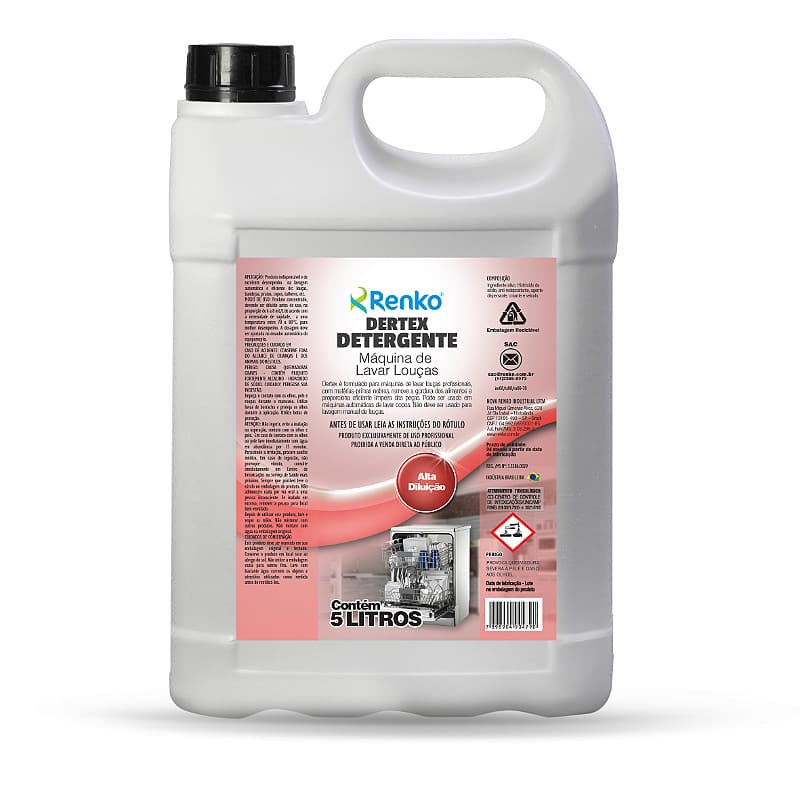 Detergente Maquina De Lavar Loucas Dertex 5 Lts Concentrado