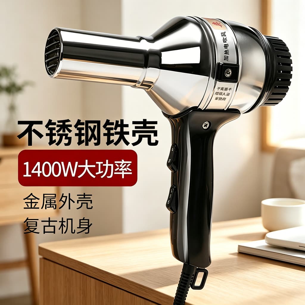 Fábrica de laboratório escolar filme termorretrátil Industrial aço inoxidável secador de cabelo Metal ferro escudo Retro