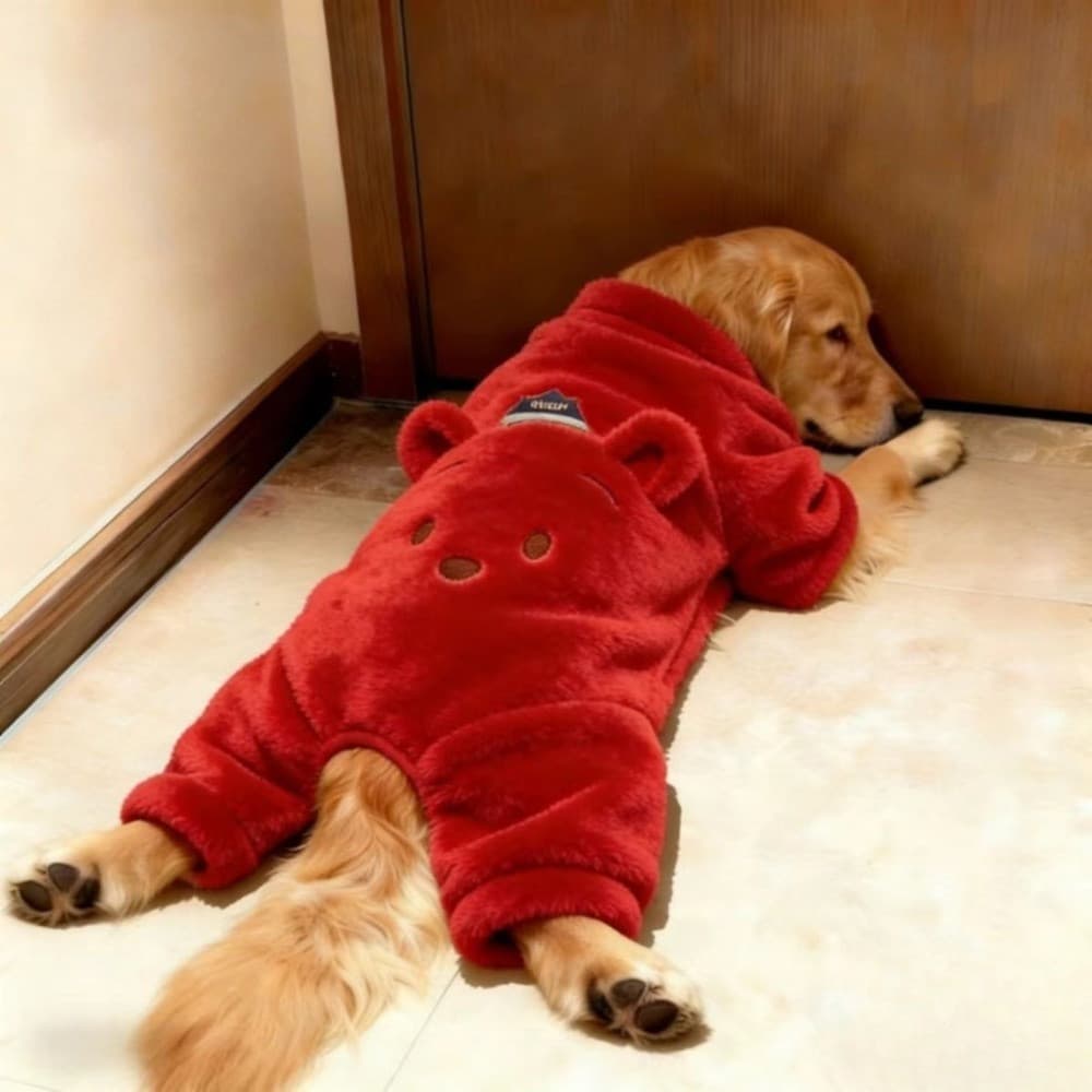 Roupa de Inverno Quente e Macia para Cães Grandes, Estilo Urso Marrom, para Golden Retriever, Samoyed, Labrador, Vestuár