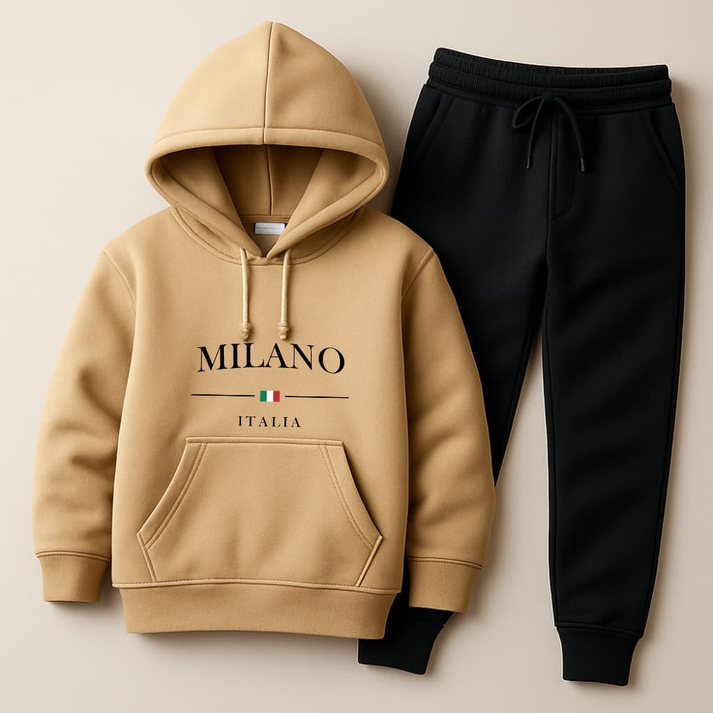 Conjunto Agasalho Canguru Infantil e Calça Moletom Premium Italia Várias Cores