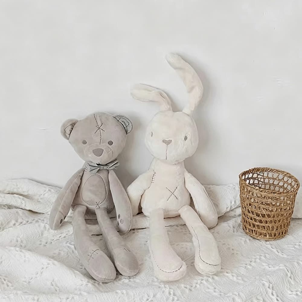 55cm Bonito Coelho Boneca Bebê Macio Brinquedos De Pelúcia Para Crianças Urso Cinza Apaziguar Bonecas De Dormir Animais