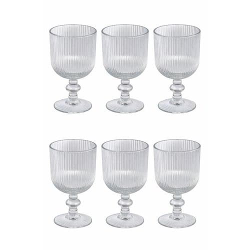 Conjunto 6 Tacas Vidro 380ml Elegantes Modernas Servir Bebidas Ocasiões