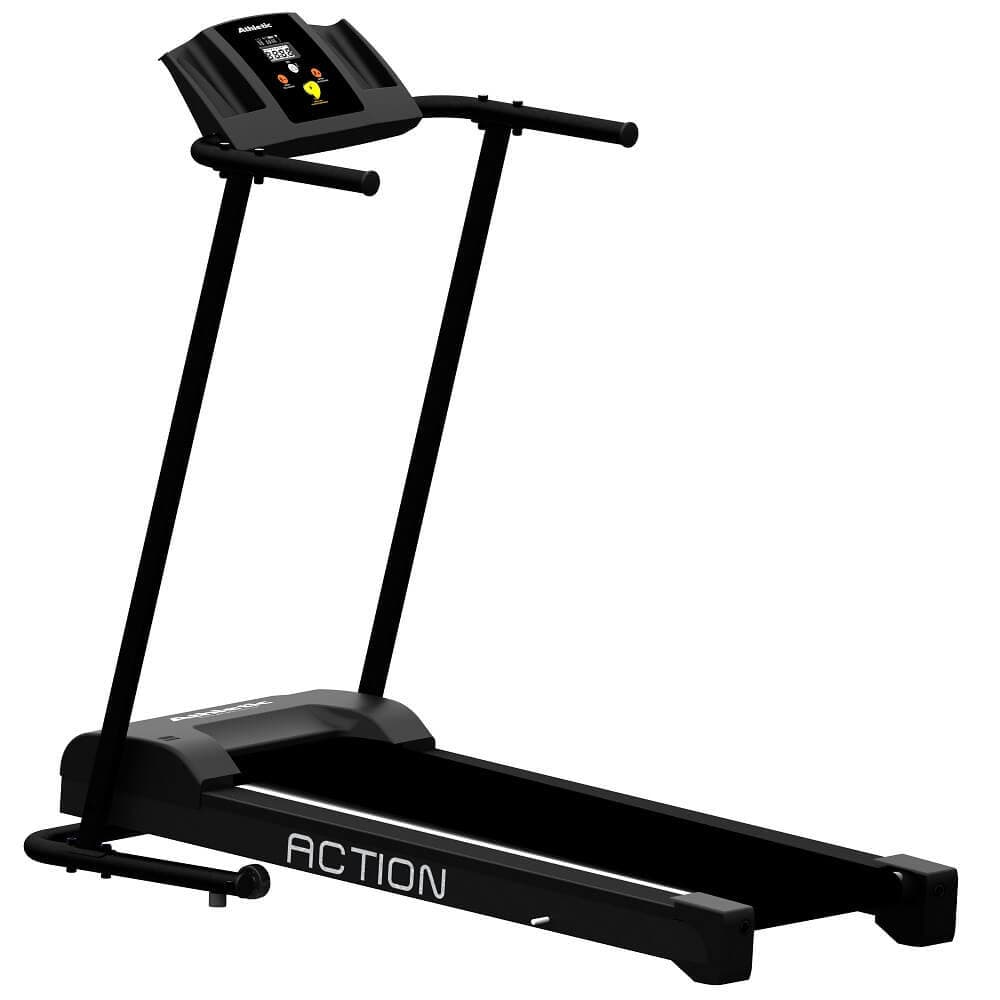 Esteira Elétrica Athletic Action 10km/h 100kg Suportados Compacta Dobrável Com Chave de Segurança