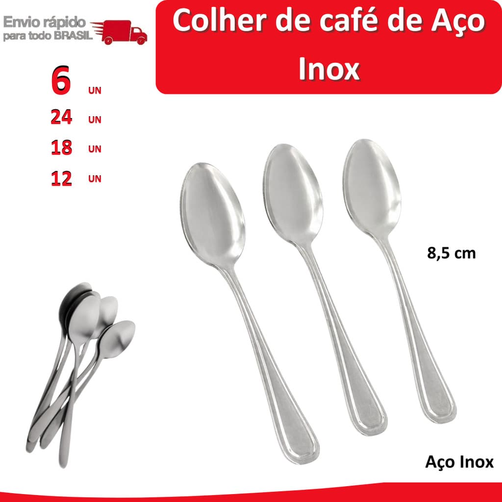 24/18/12/6 Colher de Café de Aço Inox Chá Mesa Cozinha lanchonete talher garfo faca sobremesa