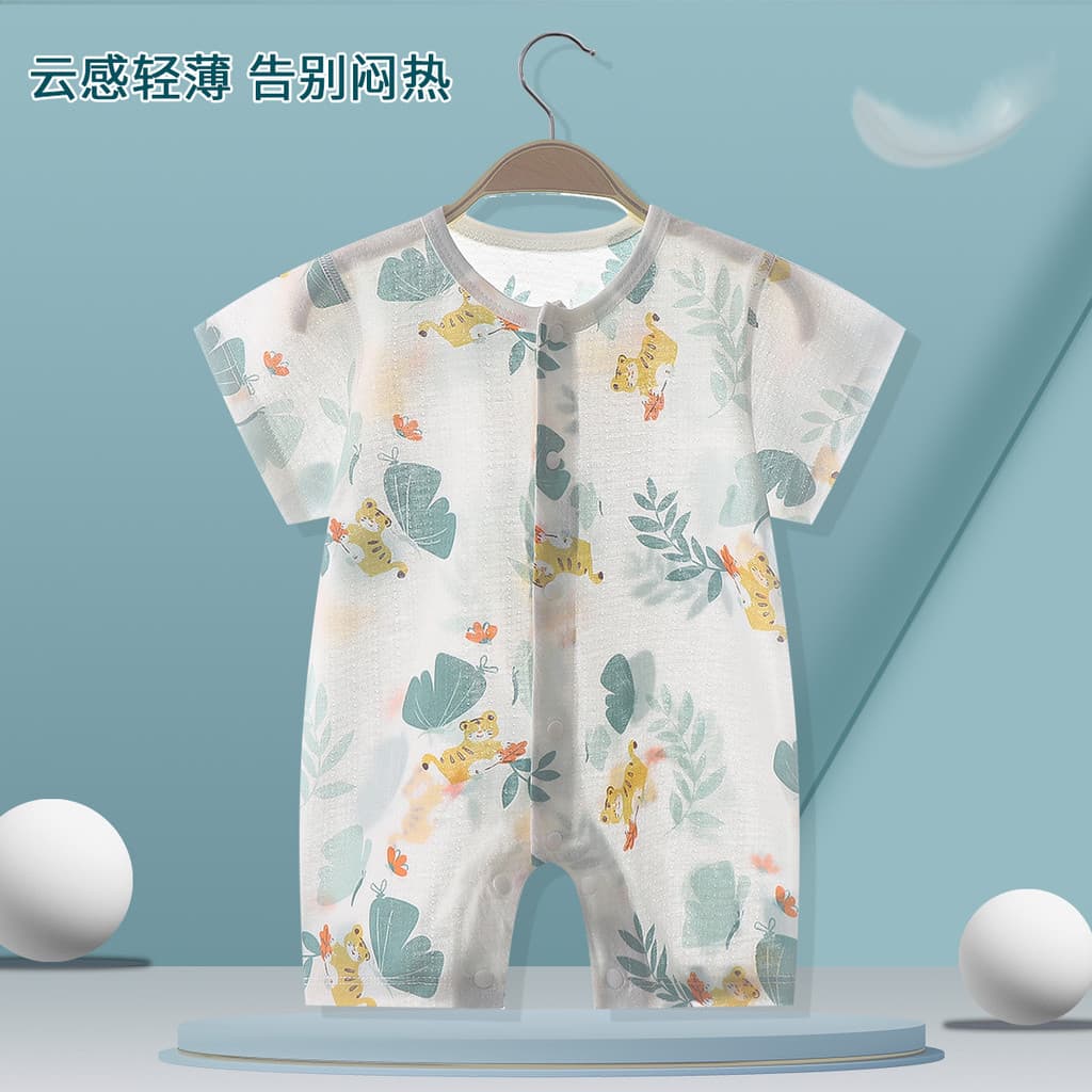 Macacão de bebê verão estilo fino desossado algodão puro macacão de bebê verão Outing macacão roupas para recém-nascidos