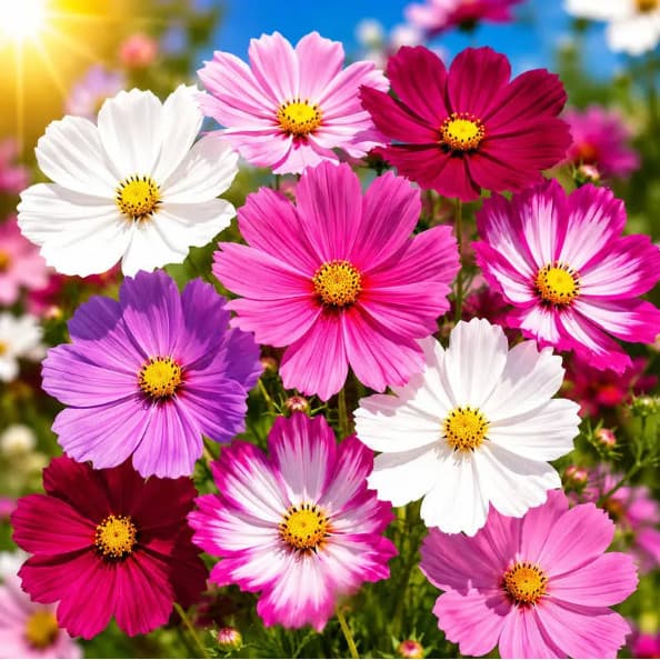 Sementes Flor Cosmos Sensação Sortida Para Vasos Canteiros Jardim Horta sementes de flores