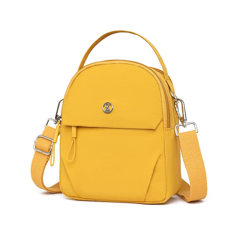 Bolsa mensageiro de um ombro em tecido Oxford repelente de água All-Match Multi-camada Moeda para celular