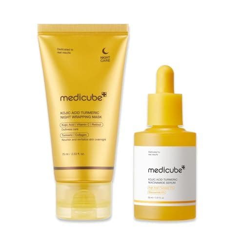 medicubeKojicAcidOvernightCare&NourishDuoforTroubled:KojicAcidTurmericOvernightWrappingPeelOffMask2.0andKojicAcidTurmeri
