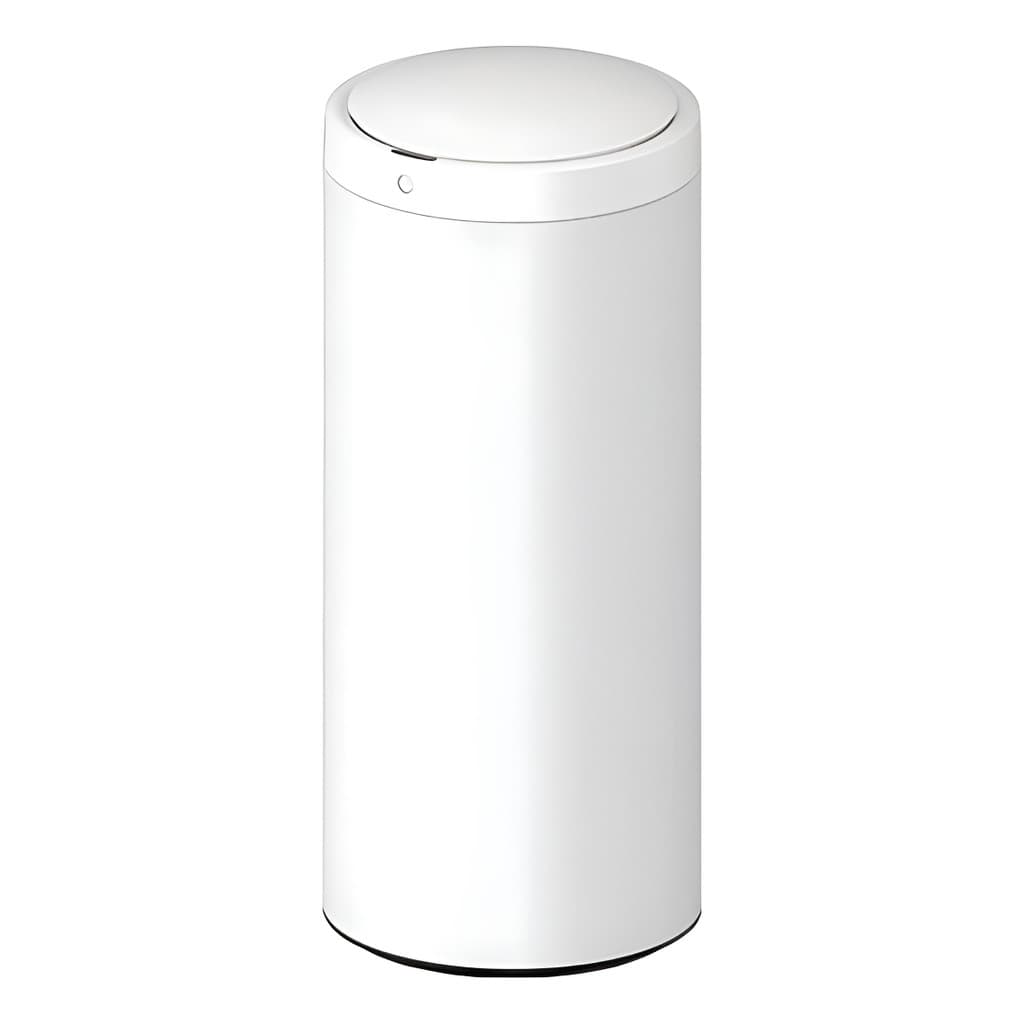 Lixeira Automática Redonda 50l Inox Sensor De Proximidade Cor Branco