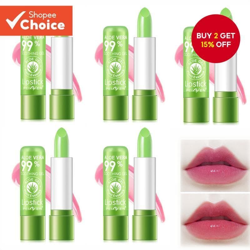 Pacote Com 5 Bálsamo Labial Hidratante Natural De Aloe Vera Maquiagem Barata