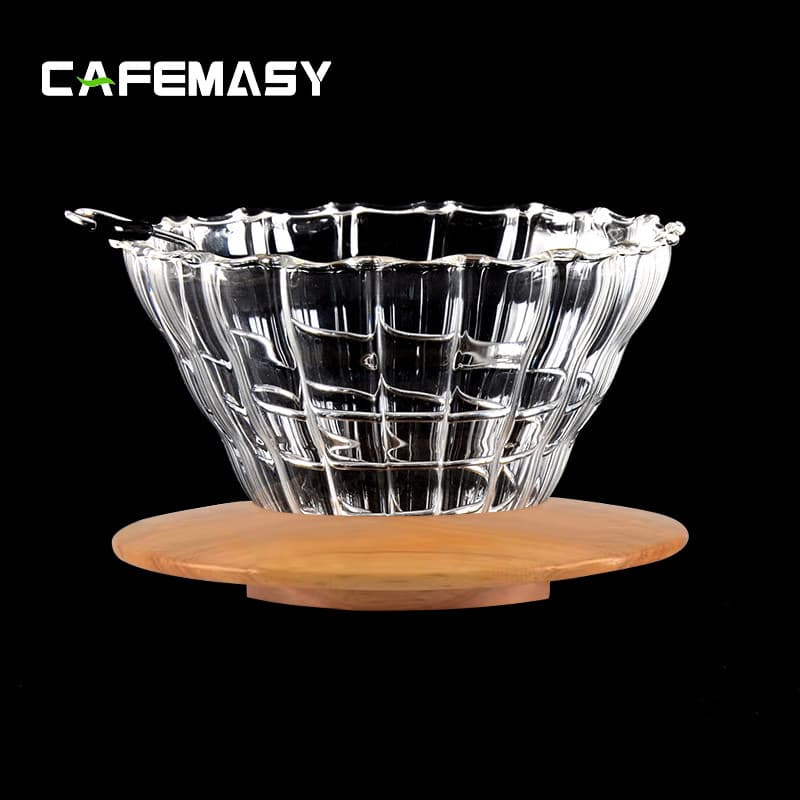 Suporte de copo para filtro de café feito à mão Suporte inferior de madeira maciça Copo de fermentação V60 espessado Sup