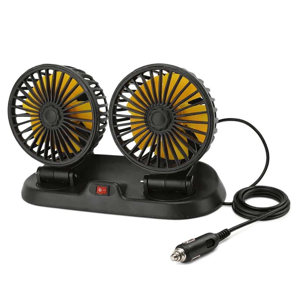 Ventilador Automotivo Duplo 24v Com Ajuste P/ Caminhão Forte