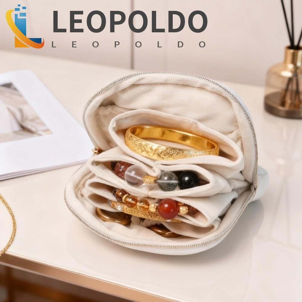 Bolsa De Armazenamento De Relógio LEOPOLDO , Joias Com Pingente De Anel Zíper , Organizador De Pulseira Multicamadas