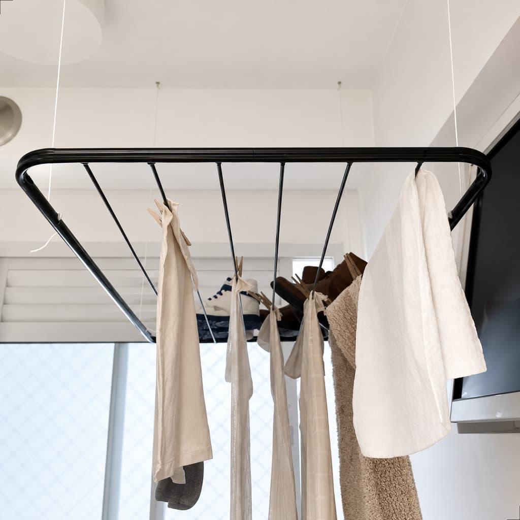Varal De Teto Em Aço Para Apartamento Lavanderia + Parafusos Instalação 13kg